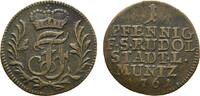 Schwarzburg-Rudolstadt Cu Pfennig Johann Friedrich 1744-1767 -