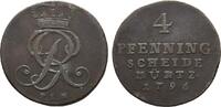 Braunschweig-Calenberg-Hannover Cu 4 Pfennig Georg III. 1760-1820 -