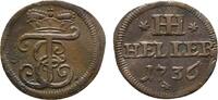 Sachsen-Hildburghausen Cu Heller Ernst Friedrich II. 1724-1745 -