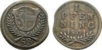 Salzburg, Erzbistum Cu Pfennig Hieronymus Graf Colloredo 1772-1803 -