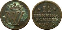 Braunschweig-Lüneburg-Celle Cu 1 1/2 Pfennig Georg Wilhelm 1665-1705 -