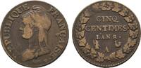 Frankreich Cu 5 Centimes Erste Republik -