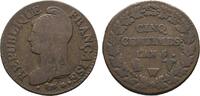 Frankreich Cu 5 Centimes Erste Republik -