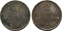 Dänemark 2 Rigsbankskilling Frederik VI. 1808-1839 -