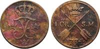 Cu Öre 1734 Avesta Schweden Friedrich I. 1720-1751 Selten. Fast sehr schön