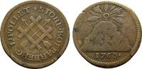 Cu Bergwerksmarke (6 Öre Kopparmynt) 1763 Avesta Schweden Adolf Friedrich 1751-1771 Kl. Schrötlingsfehler, sehr schön