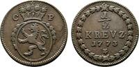 Pfalz, Kurlinie Cu 1/2 Kreuzer Karl Theodor 1743-1799 -