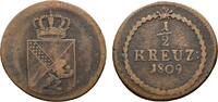 Baden-Durlach Cu 1/2 Kreuzer Karl Friedrich 1806-1811 -
