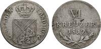Baden-Durlach 6 Kreuzer Carl Ludwig Friedrich 1811-1818 -