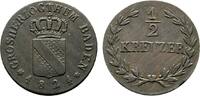 Baden-Durlach Cu 1/2 Kreuzer Ludwig 1818-1830 -