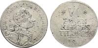 Brandenburg-Ansbach 1/6 Taler Karl Wilhelm Friedrich 1729-1757 -