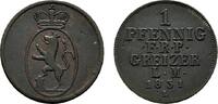 Cu Pfennig 1831 L Reuss, ältere Linie zu Obergreiz Heinrich XIX. 1817-1836 Sehr schön