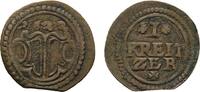 Augsburg, Bistum Kipper Cu Kreuzer Heinrich von Knörringen 1598-1646 -
