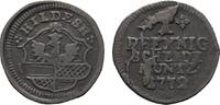 Cu Pfennig 1772 Hildesheim, Stadt  Stempelfehler, sehr schön