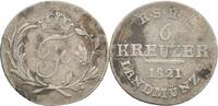 6 Kreuzer 1821 Sachsen-Hildburghausen Friedrich 1784-1826 Prägeschwäche, sehr schön