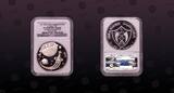FUJAIRAH AL , KM# 22 , Silver, 10 Riyals, AH1388-1973, Proof, Apollo XIV. Mintage figure 15872. NGC Scratch Resistant Holder!