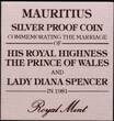 MAURITIUS , KM# 46a , Silver, 10 Rupees, 1981, Proof, Wedding of Prince Charles and Lady Diana. Coin in excellent condition!