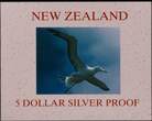NEW ZEALAND , KM# 107a , Silver, 5 Dollars, 1998, Proof, Royal Albatross. Scarce proof coin! Coin housed in Original Mint capsul