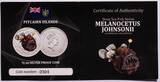 PITCAIRN ISLANDS , KM# 61 , Silver, 2 Dollars, 2010, Proof, Deep Sea Fish "Melanocetus Johnsonii". Multicolored Fish. Scarce! On