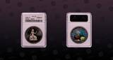 PALAU, KM# 59 , Copper-Nickel, 1 Dollar, 2000, Proof, Marine Life Protection - Multicolor four fish and wreck. High grade Superb