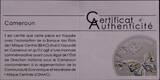 CAMEROON, KM# 24 , Silver, 1000 Francs, 2010, Mint Strike, Papillons D