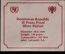 DOMINICAN REPUBLIC , KM# P2 , Silver, 10 Pesos, 1982, Proof, International Year of the Child. Valcambi Mint. Piefort. Double thi