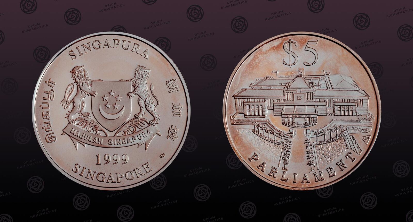 SINGAPORE, KM# 173a, Silver, 5 Dollars, 1999, Proof, Parliament