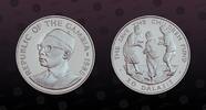 GAMBIA 20 Dalasis GAMBIA, KM# 26 , Silver, 20 Dalasis, 1989, Proof, Save the Children Fund. Coin in excellent condition! -