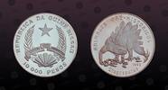 GUINEA - BISSAU 10000 Pesos GUINEA BISSAU , KM# 32 , Silver, 10000 Pesos, 1993, Proof, Prehistoric Animals - Stegosaurus. Coin in excellent condition! -