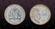 GUYANA 10 Dollars GUYANA , KM# 44a , Silver, 10 Dollars, 1980, Proof, Collective Work - Critchlow. Coin in excellent condition! -