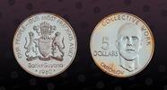 GUYANA 5 Dollars GUYANA , KM# 43a , Silver, 5 Dollars, 1980, Proof, Collective Responsibility - Cuffy. Coin in excellent condition! -