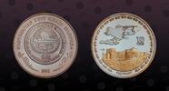 KYRGYZSTAN 10 Som KYRGYZSTAN, KM# 9 , Silver, 10 Som, 2005, Proof, The Great Silkroad - Tashrabat. Partially gilt. Coin in excellent condition! -