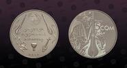 KYRGYZSTAN 5 Som KYRGYZSTAN, KM# 52, Copper-Nickel, 5 Som, 2012, Mint Strike, Komuz. Brilliant Uncirculated in original Mint capsule. Nice coin! -