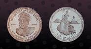 LESOTHO 10 Maloti LESOTHO, KM# 13 , Silver, 10 Maloti, 1976, Proof, Moshoeshoe II - 10th Anniversary of Independence. Coin in excellent condition -