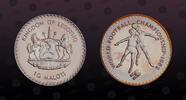 LESOTHO 10 Maloti LESOTHO, KM# 34 , Silver, 10 Maloti, 1982, Proof, FIFA 1982. Coin in excellent condition! -