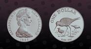 NEW ZEALAND 1 Dollar NEW ZEALAND , KM# 55a , Silver, 1 Dollar, 1985, Proof, Black Stilt. Coin in excellent condition! -