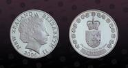 NEW ZEALAND 1 Dollar NEW ZEALAND , KM# 290 , Silver, 1 Dollar, 2006, Proof, 80th Birthday of Queen Elizabeth II. Comes with a New Zealand Post Offic -