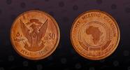 SUDAN 50 Pounds SUDAN, KM Piefort Unlisted , Copper, 50 Pounds, AH1398-1978, Proof, Khartoum Meeting of O.A.U. Piefort. Very rare coin. True rar -
