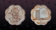 SWAZILAND 5 Emalangeni SWAZILAND , KM# 14 , Silver, 5 Emalangeni, 1974, Proof, 75th Anniversary - Birth of King Sobhuza II. Shape: Scalloped. Very rare -