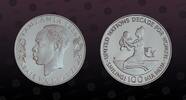 TANZANIA 100 Shilingi TANZANIA, KM# 16 , Silver, 100 Shilingi, 1984, Proof, Decade for Women. Scarce proof coin! Coin housed in Original Mint Capsule -