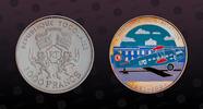 TOGO 1000 Francs TOGO , Unlisted, Silver, 1000 Francs, 2005, Proof, 70th Anniversary of Swiss Airplane No.170 flight to Africa. Multicolored. Coi -