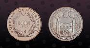 TURKEY 50000 Lira TURKEY, KM# 1007 , Silver, 50000 Lira, 1991, Proof, Mozart Opera. Coin in excellent condition! -