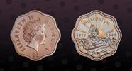 BERMUDA 2 Dollars BERMUDA, KM# 116a , Silver, 2 Dollars, 1999, Proof, Millennium. Shape: Scalloped. Coin housed in Original Mint capsule! Coin in -