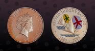 BERMUDA 5 Dollars BERMUDA, KM# 170 , Silver, 5 Dollars, 2003, Proof, Two Fitted Racing Dinghys. Coloured. Scarce coin in excellent condition! Tone -