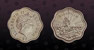 BERMUDA 2 Dollars BERMUDA, KM# 116 , Copper-Nickel, 2 Dollars, 1999, Mint Strike, Millennium. Shape: Scalloped. Brilliant! Seldom seen on auctions -