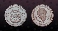 BURKINA FASO 2500 Francs BURKINA FASO , KM# E Unlisted , Silver, 2500 Francs, 2007, Proof, William Wilber Force (1759-1834). Very rare Essai in Proof con -
