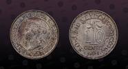 CEYLON 10 Cents CEYLON, KM# 94 , Silver, 10 Cents , 1894, Mint Strike, Queen Victoria. Coin in excellent condition! -