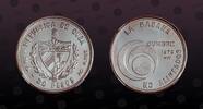 CUBA 20 Pesos CUBA, KM# 44 , Silver, 20 Pesos, 1979, Matte, Bought as Matte Proof coin. Coin has strong Matte characteristics. Mint strike gra -