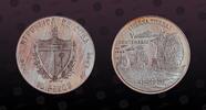 CUBA 10 Pesos CUBA, KM# 249 , Silver, 10 Pesos, 1989, Proof, Discovery of America - Three sailing ships. Coin in excellent condition! -