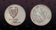 CYPRUS 500 Mils CYPRUS , KM# 44a , Silver, 500 Mils, 1975, Proof, Hercules. Coin in excellent condition! -